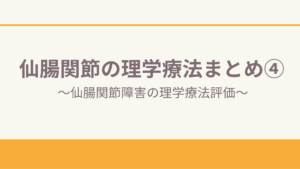 仙腸関節の理学療法まとめ④〜仙腸関節障害の理学療法評価〜