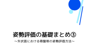 姿勢評価の基礎まとめ③〜矢状面における骨盤帯の姿勢評価方法〜