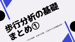 歩行分析の基礎まとめ①〜歩行周期、各相の役割、正常歩行の各関節角度〜