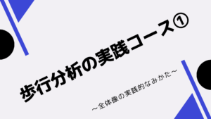 歩行分析の実践コース①〜全体像の実践的なみかた〜