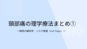 頸部痛の理学療法まとめ①〜頸部の解剖学、リスク管理（red flags）〜